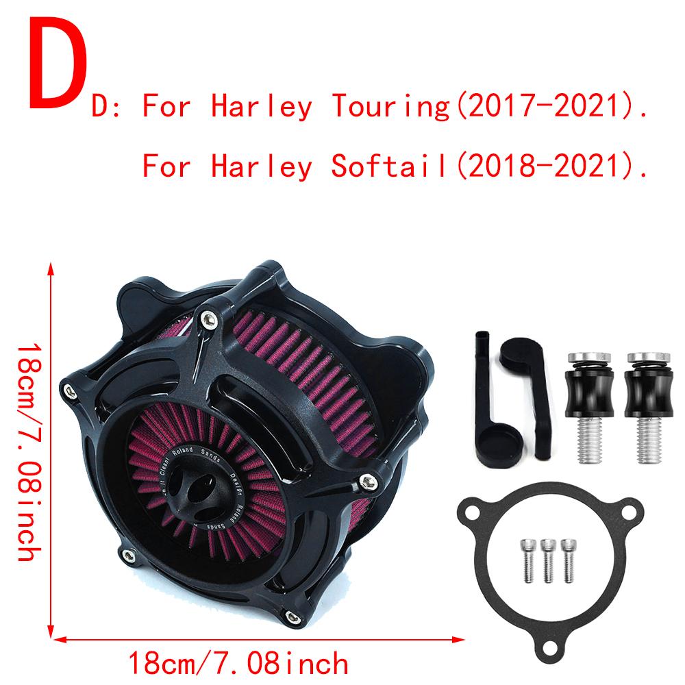 RSD Turbine Air Cleaner Matte Black Intake Filter For Harley Sportster XL 883 Dyna V-Rod Softail Fat Boy Touring Ultra FLHR FLHX