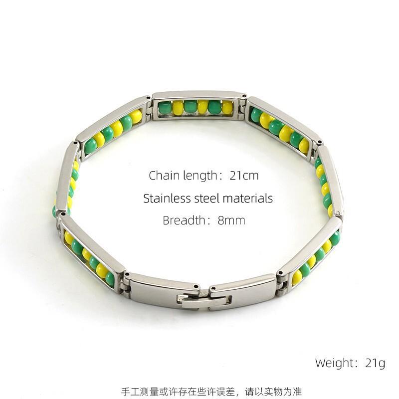 Minimalist Stainless Steel Bead Bracelet Women Gold Tone Titanium Adjustable Chain Jewelry 18K Gold Plated