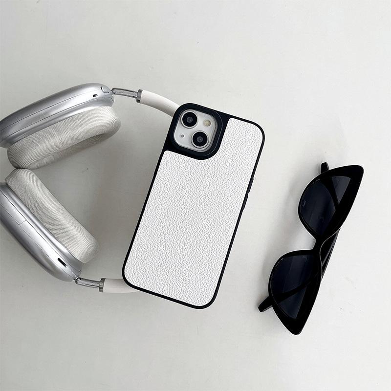 

Solid color leather light luxury mobile phone case for Iphone16Promax men s and women s Apple 15Plus trendy fashion iPhone X/XS
