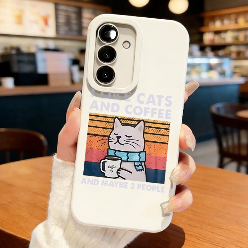 Cute Cat Puppy Phone Case For Samsung Galaxy Note 20 S25 Edge S24 FE S23 Plus S22 S21 Ultra A56 A55 A54 A53 A36 5G Bumper Cover