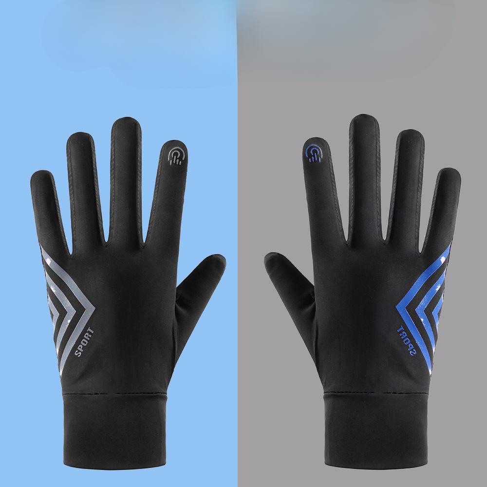 Breathable Ice Silk Sunscreen Gloves for Women with Thin High Elastic Driving Anti Slip Anti UV Rays Summer Cycling Finger Touch Screen