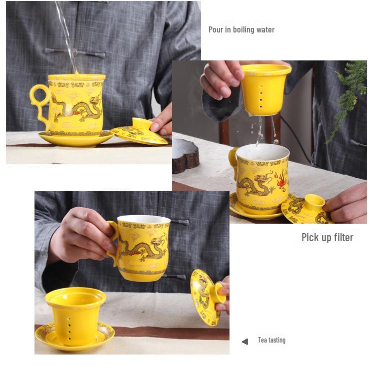 Baili Kiln Ceramic Tea Master Tasting Cup Set - Four-Piece Personal Office Teacups