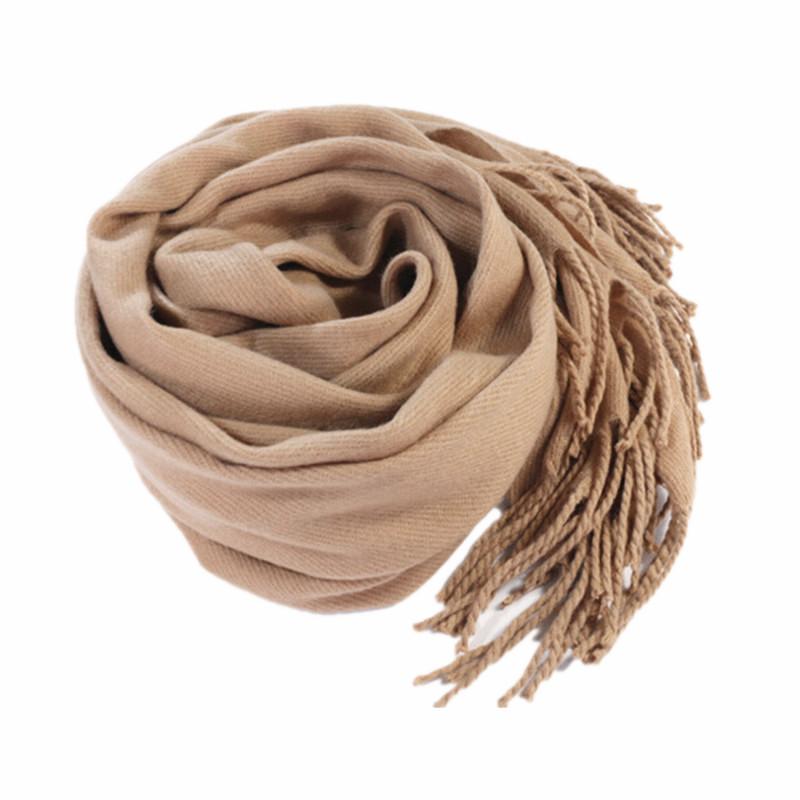 Camel Solid Color Scarf Autumn and Winter Warm Thickened Imitation Cashmere Shawl Dual-use Tassel Men's and Women's Couple Scarf Winter