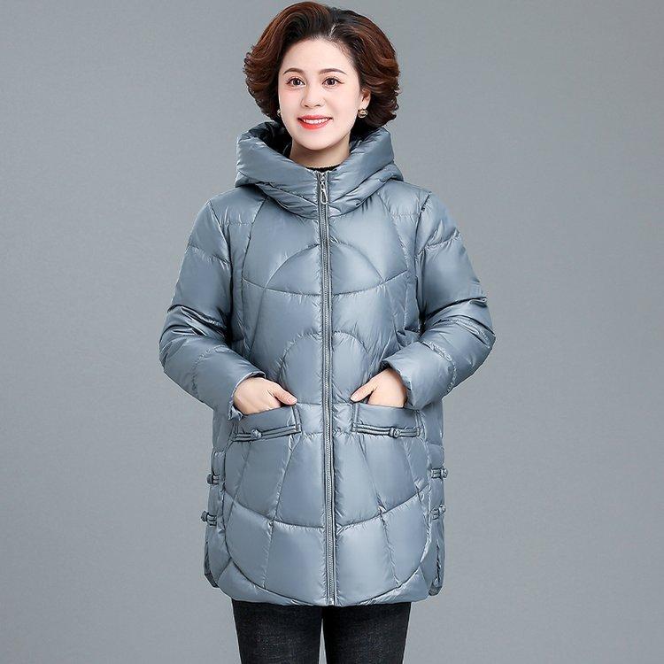 Middle Aged Mother Winter Down Cotton Jacket Bright Face Korean Quilted Coat Thicken Warm Grandma Snow Wear Parkas