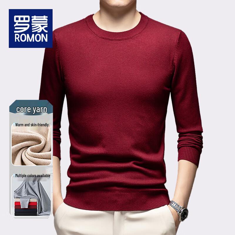Romon Men's Round Neck Warm Knit Sweater WLL202