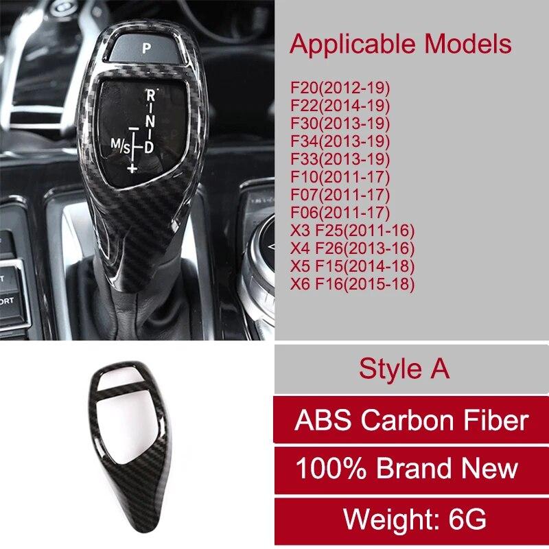 Carbon Fiber Car Gear Shift Handle Cover Stickers Accessories For BMW F30 F10 F20 G30 X5 E70 X6 E71 X3 F25 X4 F26 F34 F07 F06
