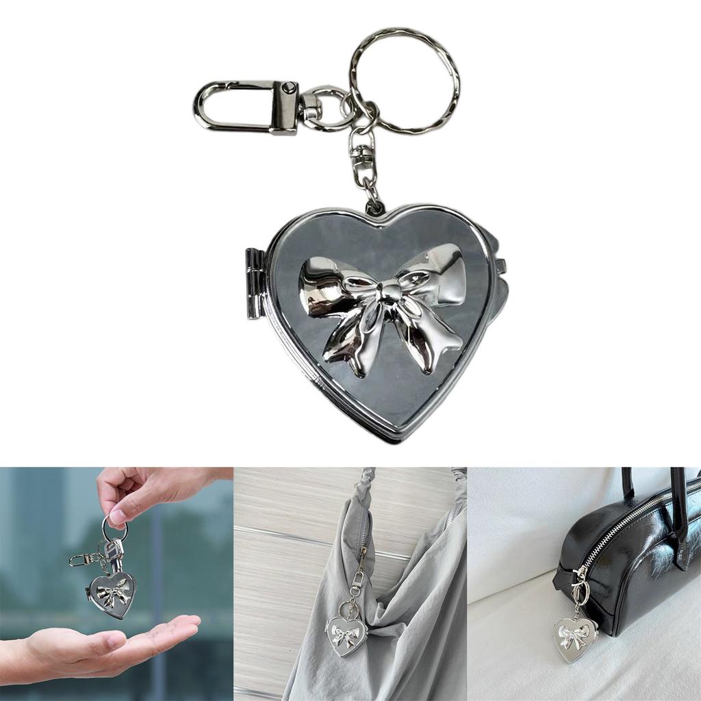 Lovely Bowknot Love Heart Charm Pendant Portable and Sturdy Acrylics Alloy Keychain Accessory for Fashionable Women