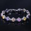 CMM Sparkling Purple Red Cubic Zirconia Round Tennis Bracelets for Women Fashion Jewelry