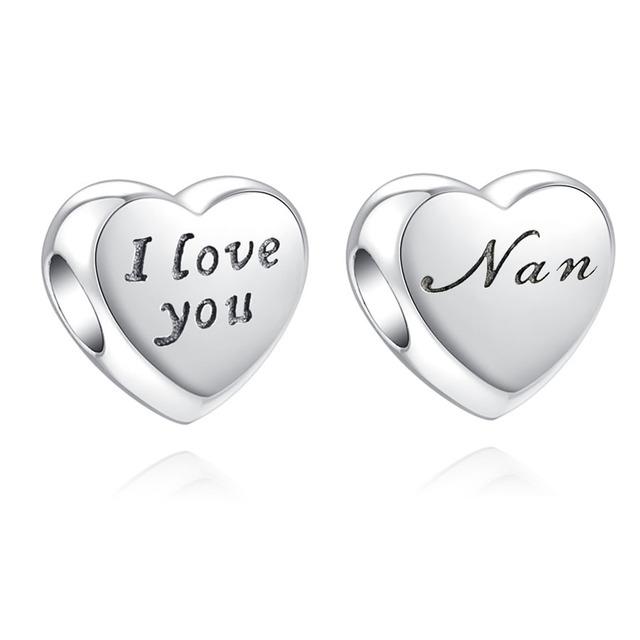 New European I Love You Dauther Auntie Cousin Diy Bead Fit Original Charms Silver 925 Bracelet Jewelry Women Acessories