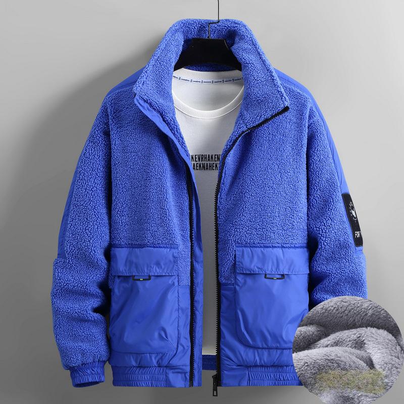 Menn Vinter Tykk Varm Fleece Stitch Jakke Jakke Plus Size 12XL Mote Uformell Glidelås Polar Fleece Coat Menn