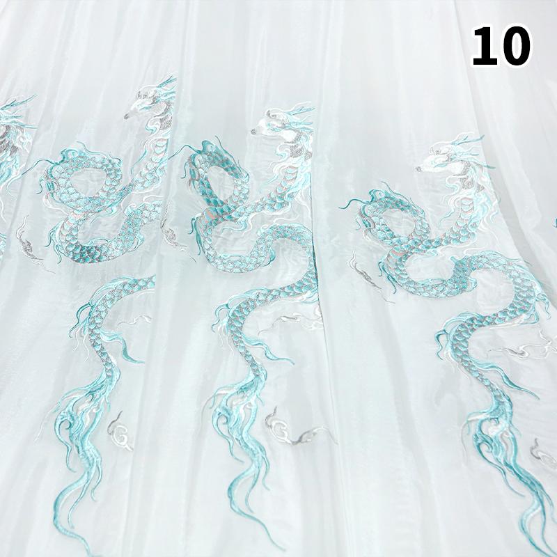 50*150cm Chinese Style Dragon Embroidery Fabric 30D Ink Gradient Designer Fabric DIY Sewing Hanfu Dress Cheongsam Cloth Costume