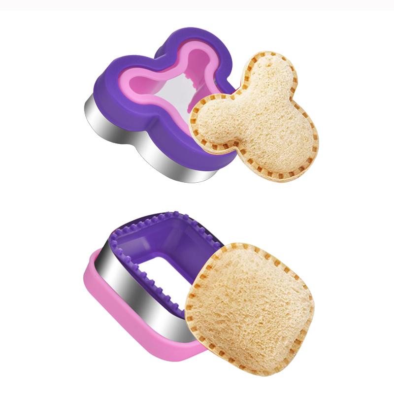 2Pcs Sandwich Cutters Cookie Mold Heart Dinosaur Shape Bread Cutter Sandwich Maker Kitchen Tools Sandwich Cutter Sealer for Kids