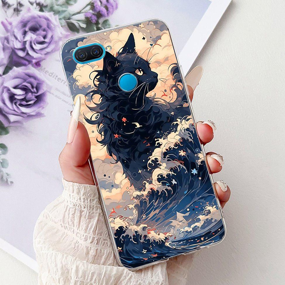Clear For Oppo A12 CPH2077 CPH2083 Cover For Oppo A12 Case Luxury Butterfly Love Fashion Flowers Cool Lion Cute Painted