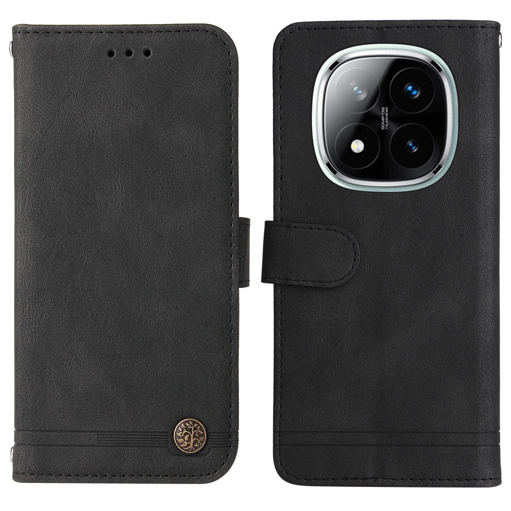 For Xiaomi Redmi Note 14 Pro+ 5G/Note 14 Pro 5G/Poco X7 5G Leather Wallet Cases Skin Touch Phone Cover Stand with Strap