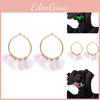 Flower Colorful Sequin Earrings In Alloy For Trendy And Creative Style