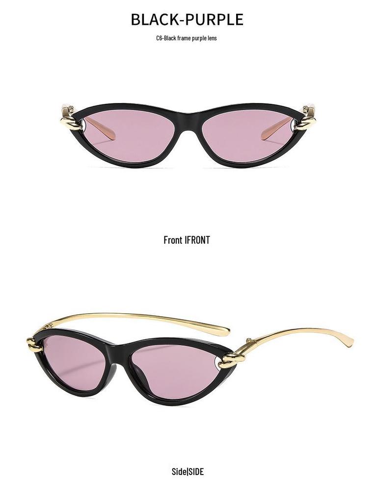 Women's Cat-Eye Sunglasses with Metal Knot Temples