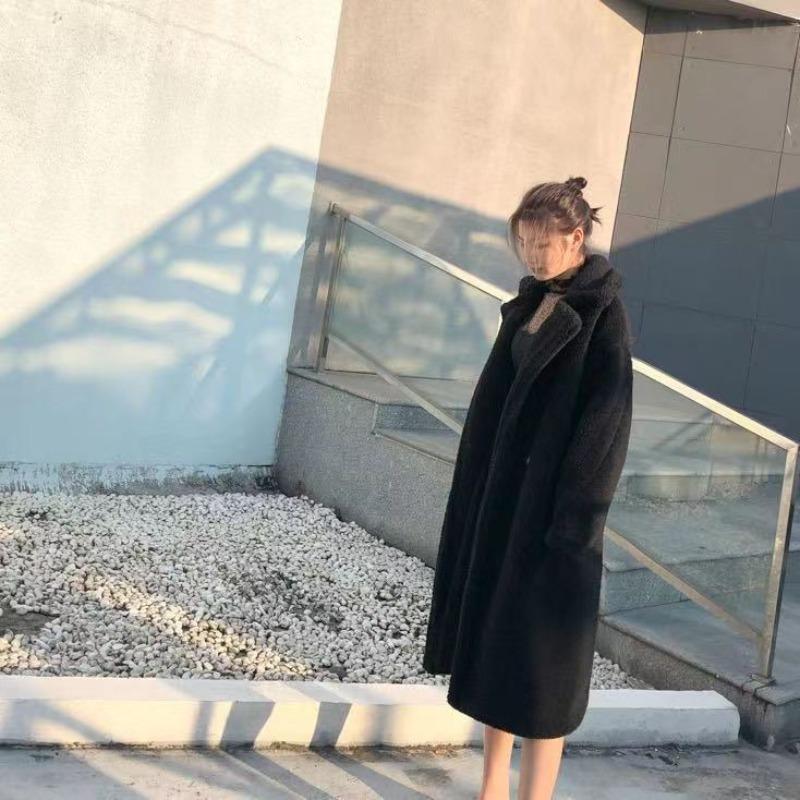 Autumn and winter loose teddy bear imitation fur coat women's clothing medium and long sheep shearing coat sheep shearing thickened