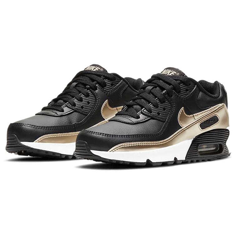Nike Air Max 90 LTR Schwarz Metallic Gold Stern GS CD6864-008