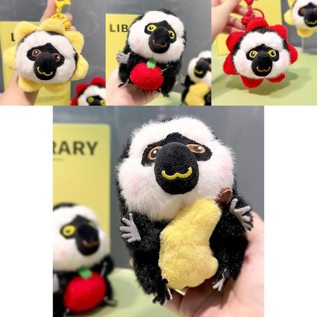 Adorable Original Plush White Faced Monkey Keychain Creative Cartoon Animal Gift