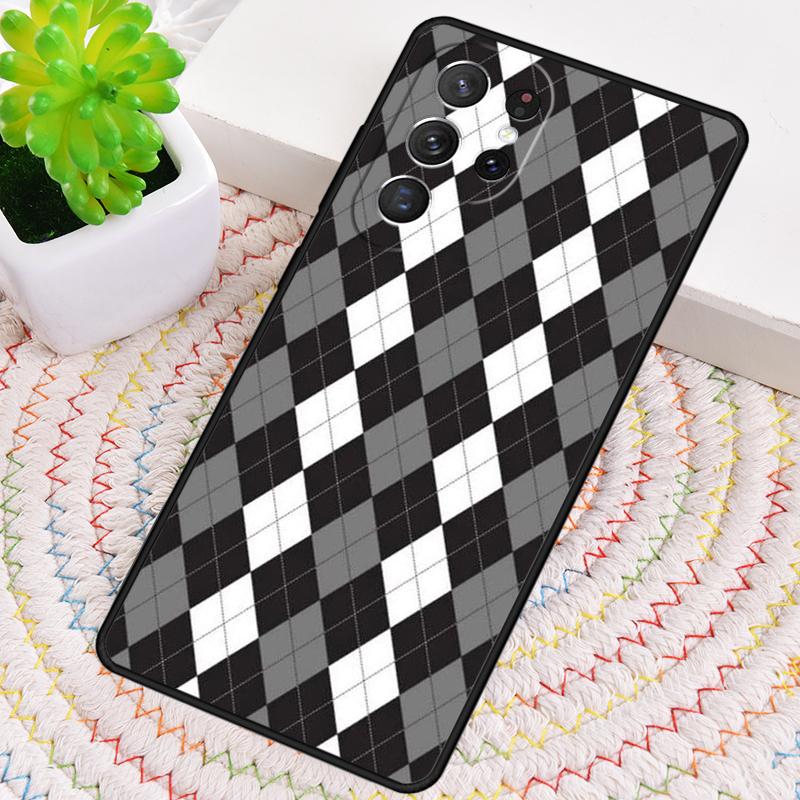 Red And Green Argyle Pattern Phone Case For Samsung Galaxy note 10 pro S26 S25 S24 S23 S22 Ultra Plus S21 FE S20 Cover