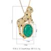 New European and American retro simulation emerald pendant, golden leopard necklace, main stone 13 * 18