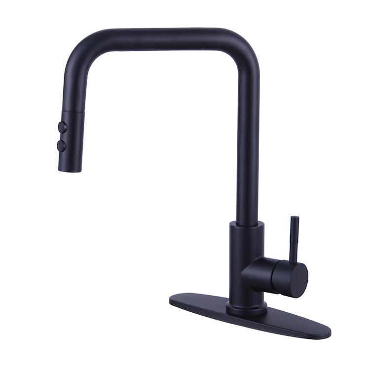 Kaiping Manufacturer Stainless Steel Deck Mounted Sprayer Kitchen Sink with Pull Down Single Handle Kitchen Basin Tap Sink (Black,Black) чёрный