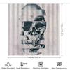 Gothic Skull Shower Curtain Dark Halloween Decor Spooky Home Decor Horror Bathroom Set Vintage Black White Art Tapestry Wall Han