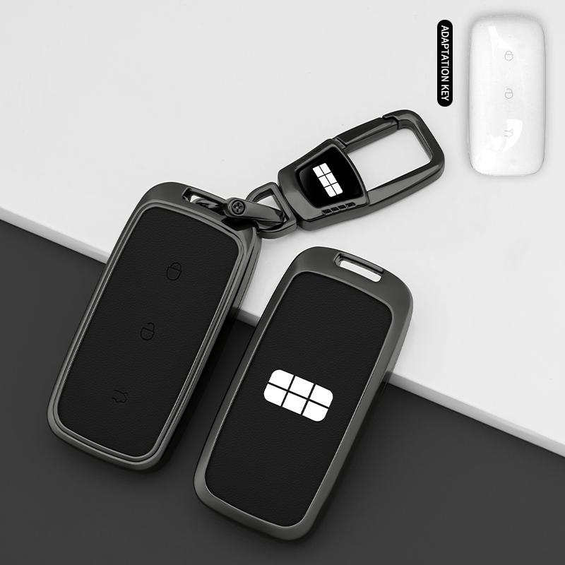 Metal Leather Car Key Case Cover For Geely Galaxy Ex5 E5 L6 L7 Emi No.1 Proton E.Mas 7 5 E8 Starry 8 Protector Accessories