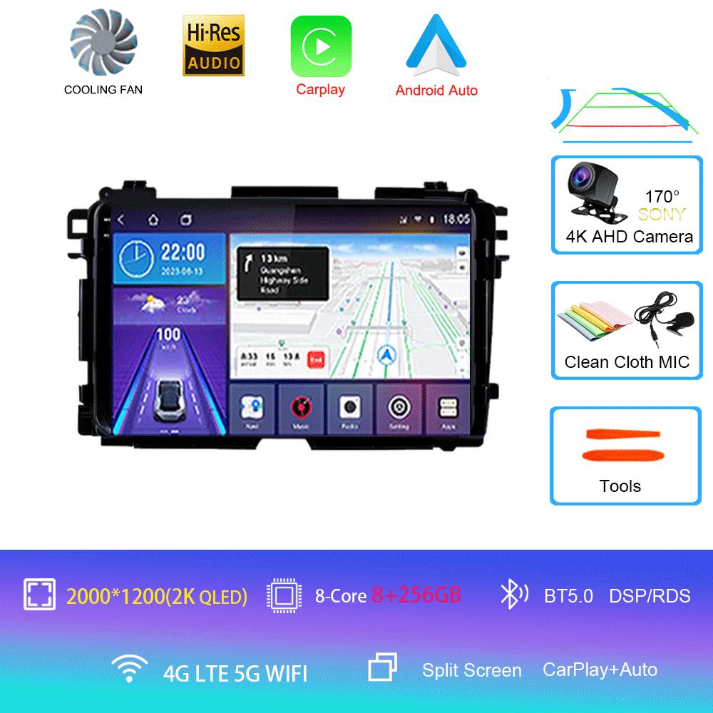 Android 14 2Din GPS Bluetooth Multimedia Player For Honda HR-V HRV XRV Vezel 2013-2019 Car Radio Dual Cameras 360 Camera Carplay