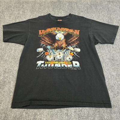 Vintage 1992 Harley-Davidson Take Hold of the Thunder Eagle Motorrad Grafik T Unisex T-Shirt