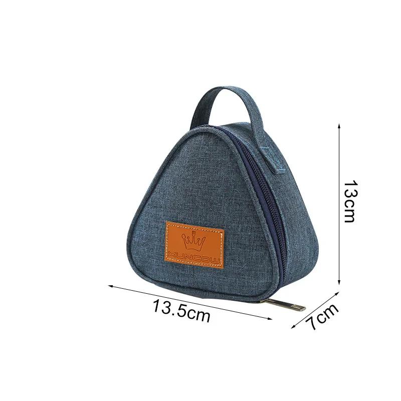 

Mini Lunch Box Triangular Insulation Bag Sandwich Rice Ball Food Pouch Adults Kids Bento Boxes Portable Picnic Outdoor Lunch Bag синій