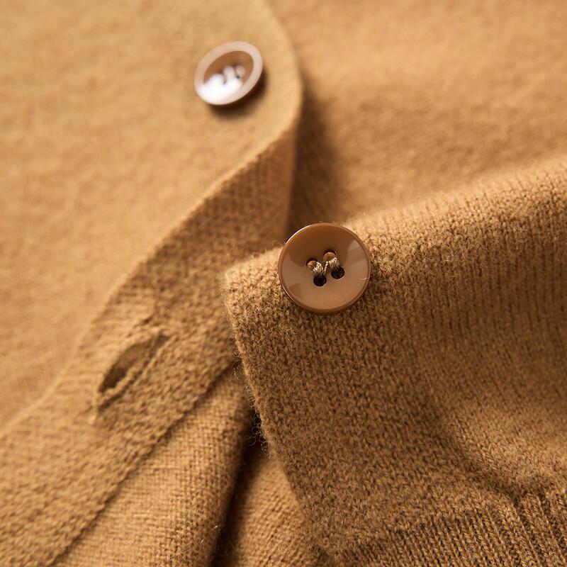 Snowforte Women's Pure Wool Crew Neck Knit Cardigan