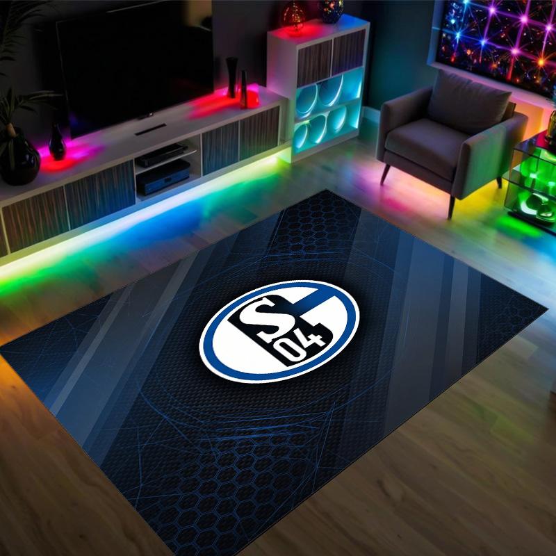 Tappeto in Velluto di Cristallo Design Schalke 04 Accogliente Non?Tappeto Stampato Antiscivolo per Camera da Letto Soggiorno Ingresso