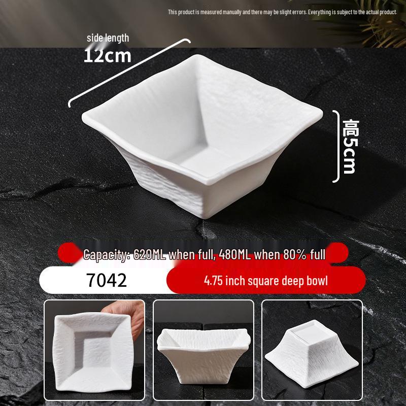 White Melamine Porcelain-Style Snack Plate - Perfect for KTV, Bar, or Restaurant Serving