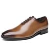 Genuine Leather Men's Dress Shoes Handmade Social Business Wedding Brown Black Luxury Lace Up Formal Oxfords Mens Shoes