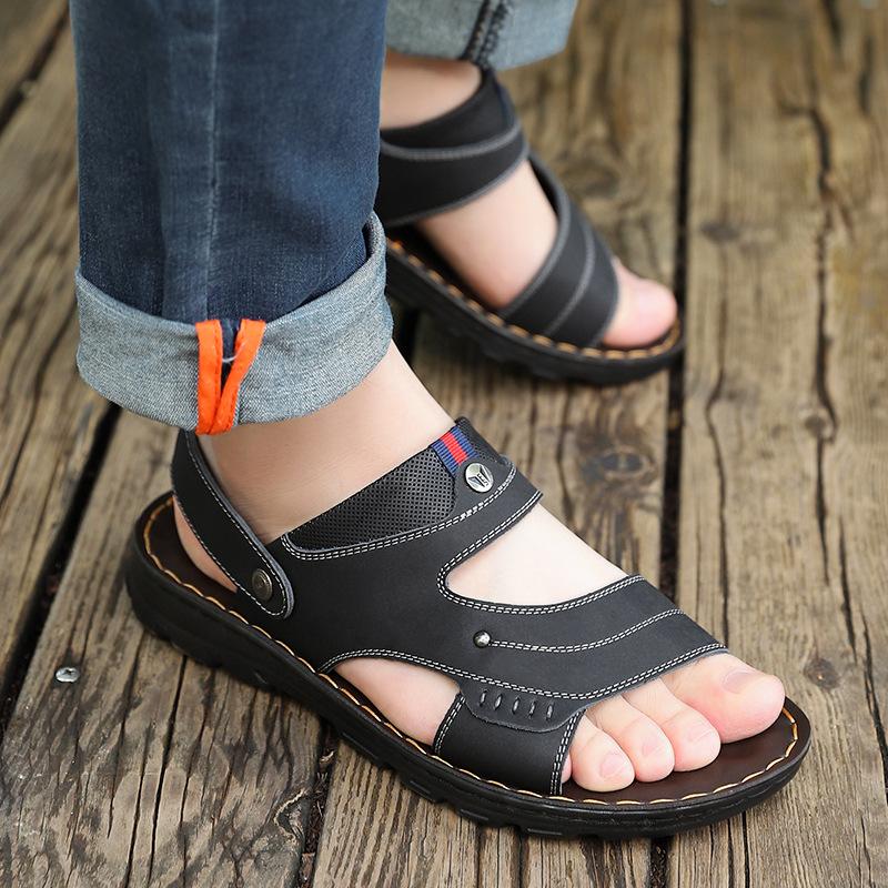 fashion Concise Men's Sandals Thick-soled Outdoor Men Summer Shoes Casual Comfortable Open Toe Slippers Soft Beach Footwear Male Shoes