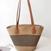 Handmade Large Capacity Straw Shoulder Bag - Trendy 2025 Design with Advanced Zipper for Women