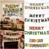 Multicolor Christmas Flag Cartoon Print Christmas Bunting Banners  Outdoor Indoor
