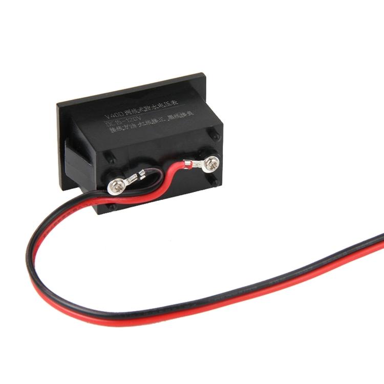 V40D 2 Wires Blue Light Display Mini Waterproof IPX4 Digital Voltage Meter, Measure Voltage: DC 15-120V