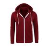 Men's 2024 Fashion Trend Casual Zip-Up Hoodie Jacket - Solid Color Cardigan Sweatshirt