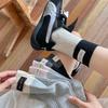 Color Matching Heel Cloth Label Thick Needle Socks, Idea Yarn Medium Tube Stacking Socks, Children'S Couple Socks