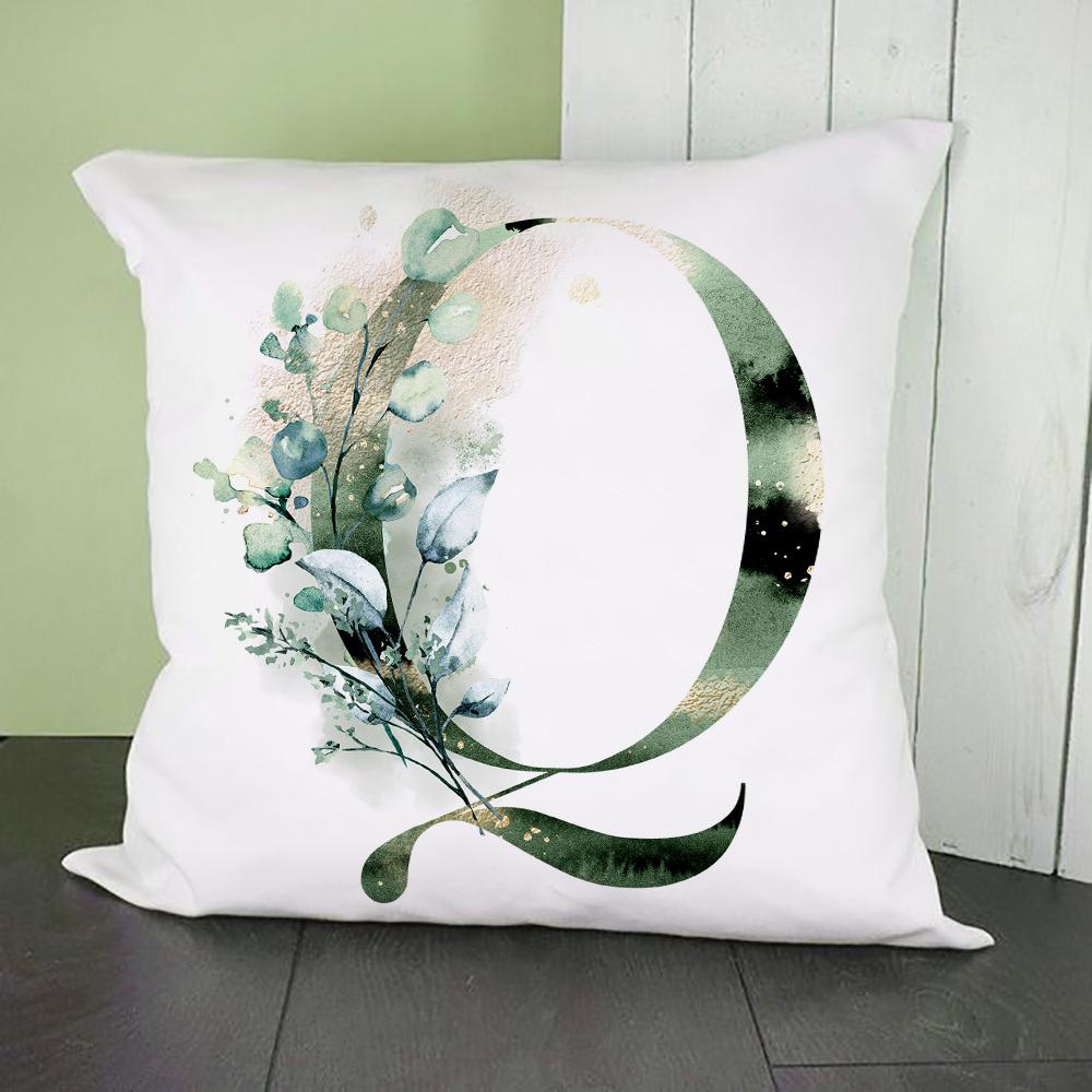 Green Alphabet A B C Printing Pillow Cases Fashion English Letter Home Sofa Living Room Car Decorative Pillowcase Cushion Cover