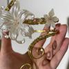 Hollow Out Open Arm Bangle Floral Arm Ring Vintage Iris Flower Bracelet  Hand Jewelry