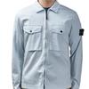 Stone Island Solid Color Logo Zip Long Sleeve Jacket Unisex jackets Ice-Blue K1S151200128S0012-V0041