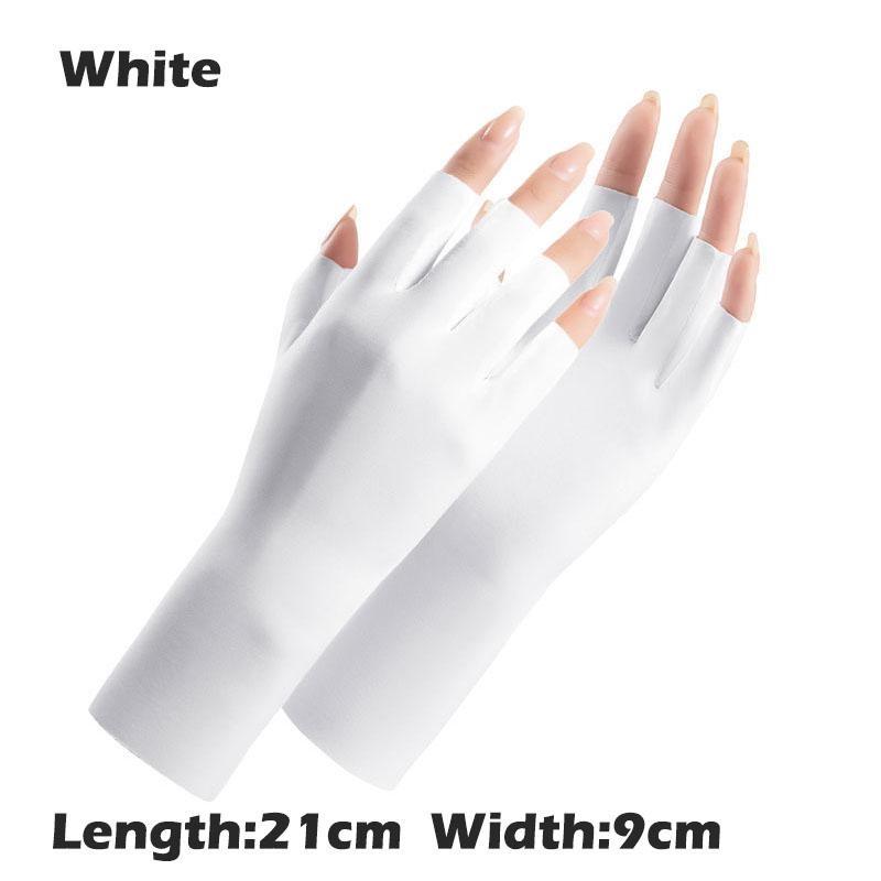 1 par de luvas femininas, luvas sem dedos, proteção solar, luvas de direção ao ar livre, luvas respiráveis de verão