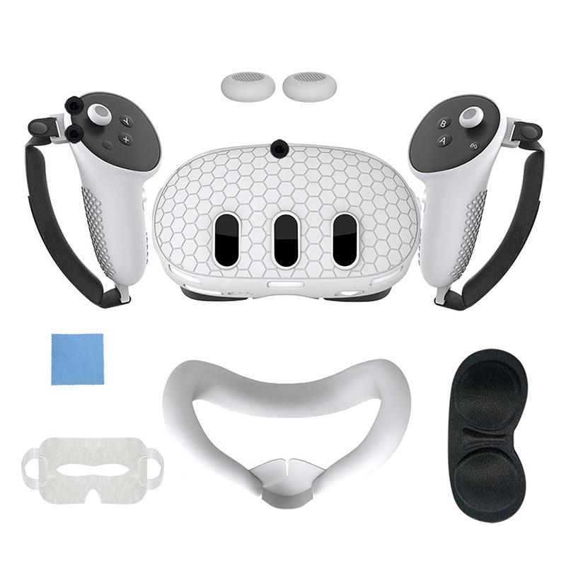 Meta Quest 3 Silicone Protective Set: 7-Piece Anti-Drop VR Accessories