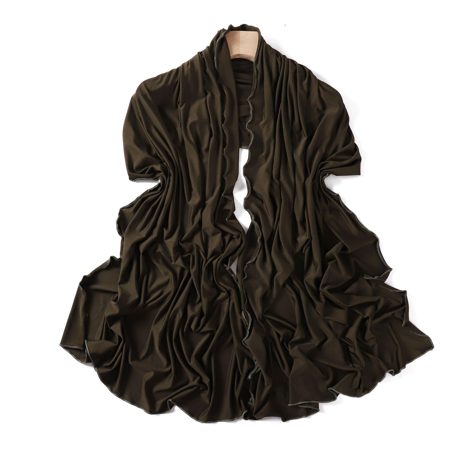 

Хиджаб-шарф из трикотажа Liseré Wavy Fériel с фестончатым краем однотонный из молочного шелка шарф головной платок шаль шелковый шарф вязаный стрейч женский