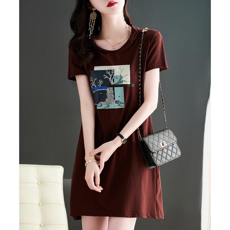 

Firstview Women s Urban Casual Short-Sleeve T-Shirt Dress M