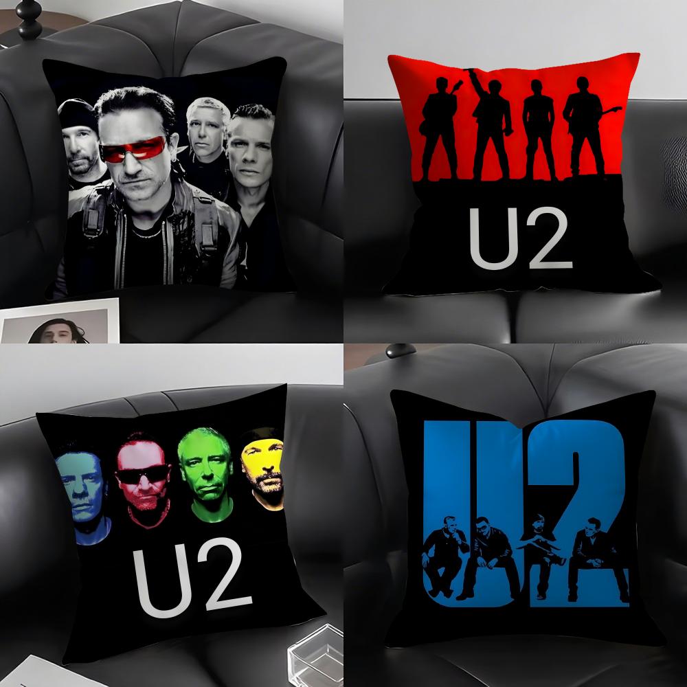 U-U2 Rockk Band Cushion Cover Pillowcase Ultra Soft Skin Friendly Fabric Cloud Like Comfort & Concealed Zipper