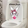 PVC Toilet Sign Sticker Please Flush Bathroom Decals Sea Animal Toilet Sticker  Bathroom